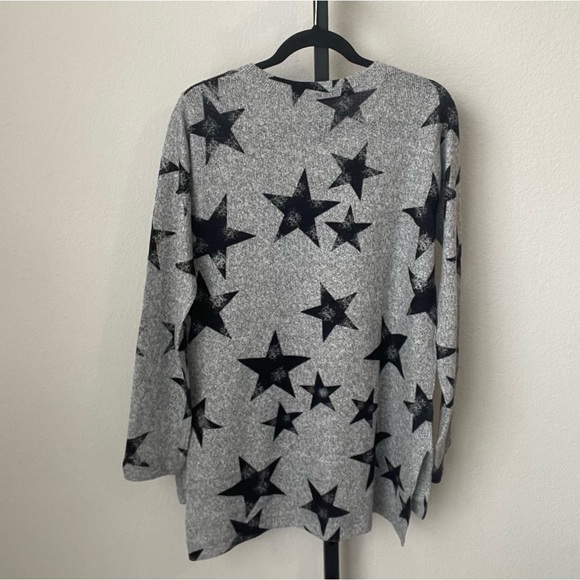 Soft Surroundings E'toile Star Knit Sweater Tunic Top Gray Size Small - Picture 3 of 6